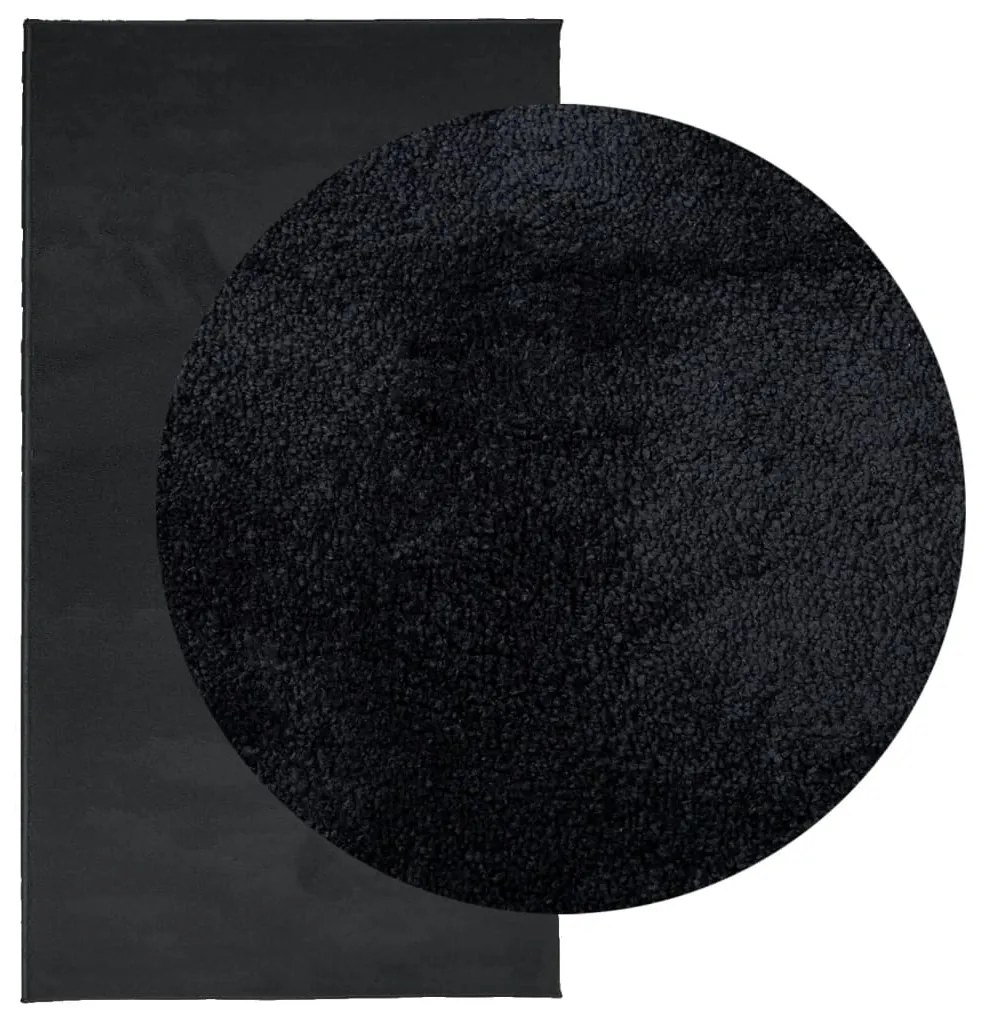 Tapete de pelo curto OVIEDO 60x110 cm preto