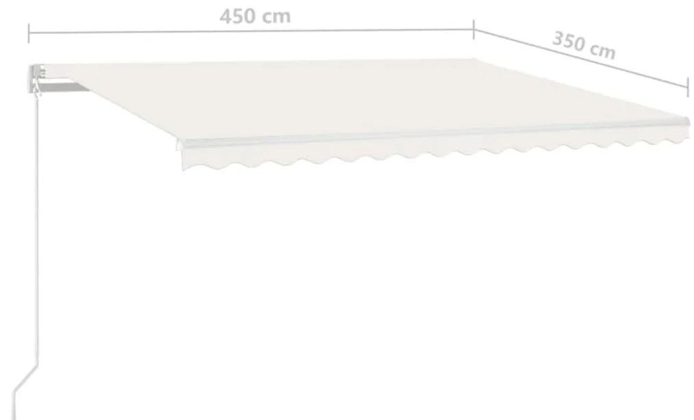 Toldo retrátil manual 450x350 cm cor creme