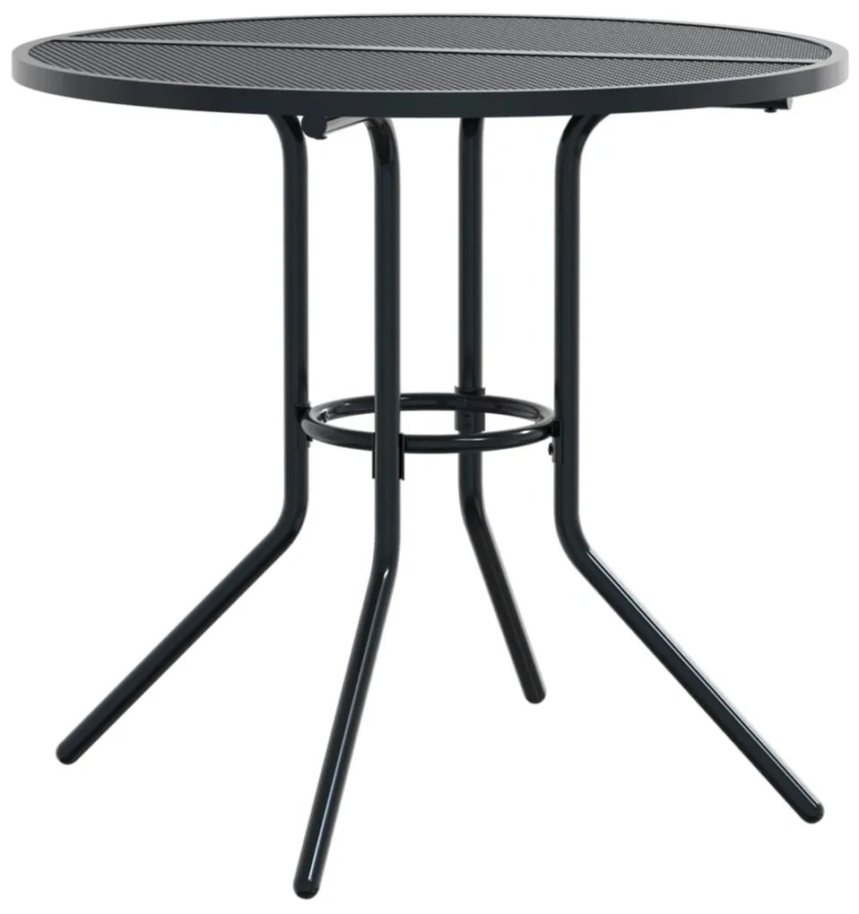 Cadeiras reclináveis jardim 3 pcs aço revestido a pó antracite