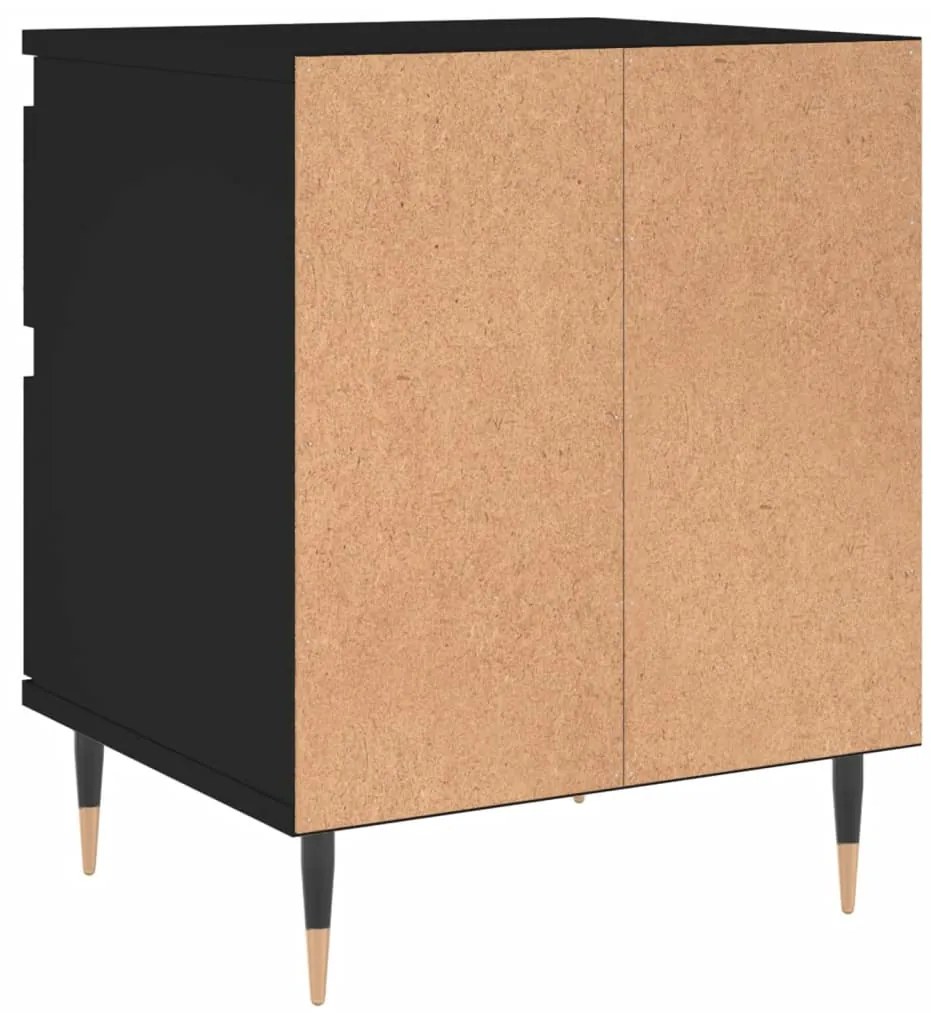 Mesa de cabeceira 40x35x50 cm derivados de madeira preto