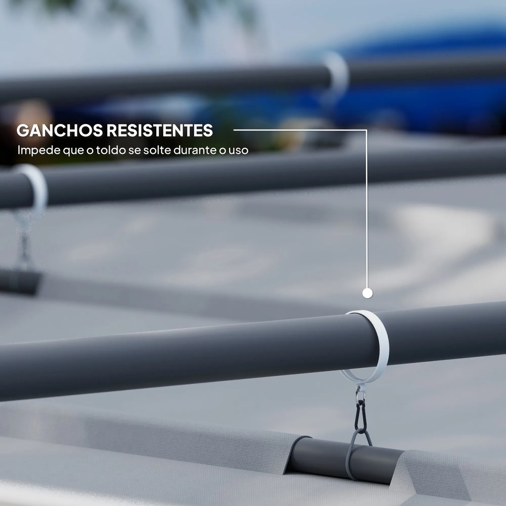 Pérgola com Telhado Retrátil Pérgola de 3x3 m com Fecho Magnético Proteção UV30+ Pérgola para Jardim Cinzento