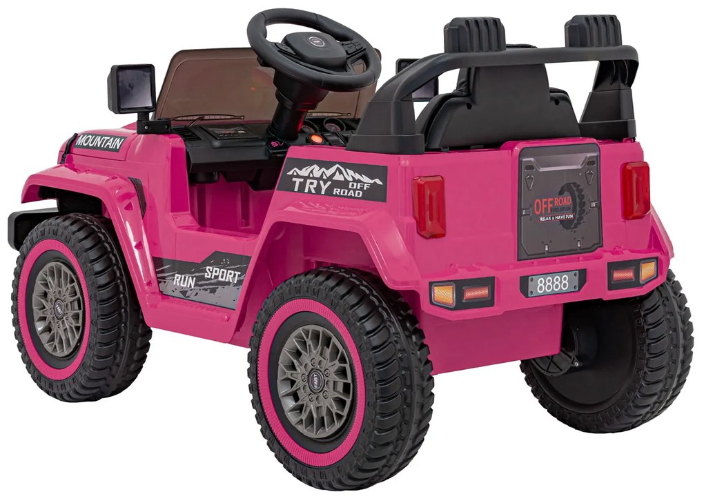 Carro elétrico para Crianças Off Road MOUNTAIN 12V Rodas Espuma EVA, Assento Couro ecológico Rosa