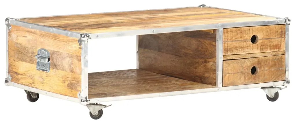 Mesa de centro 89x59x33 cm madeira de mangueira áspera maciça