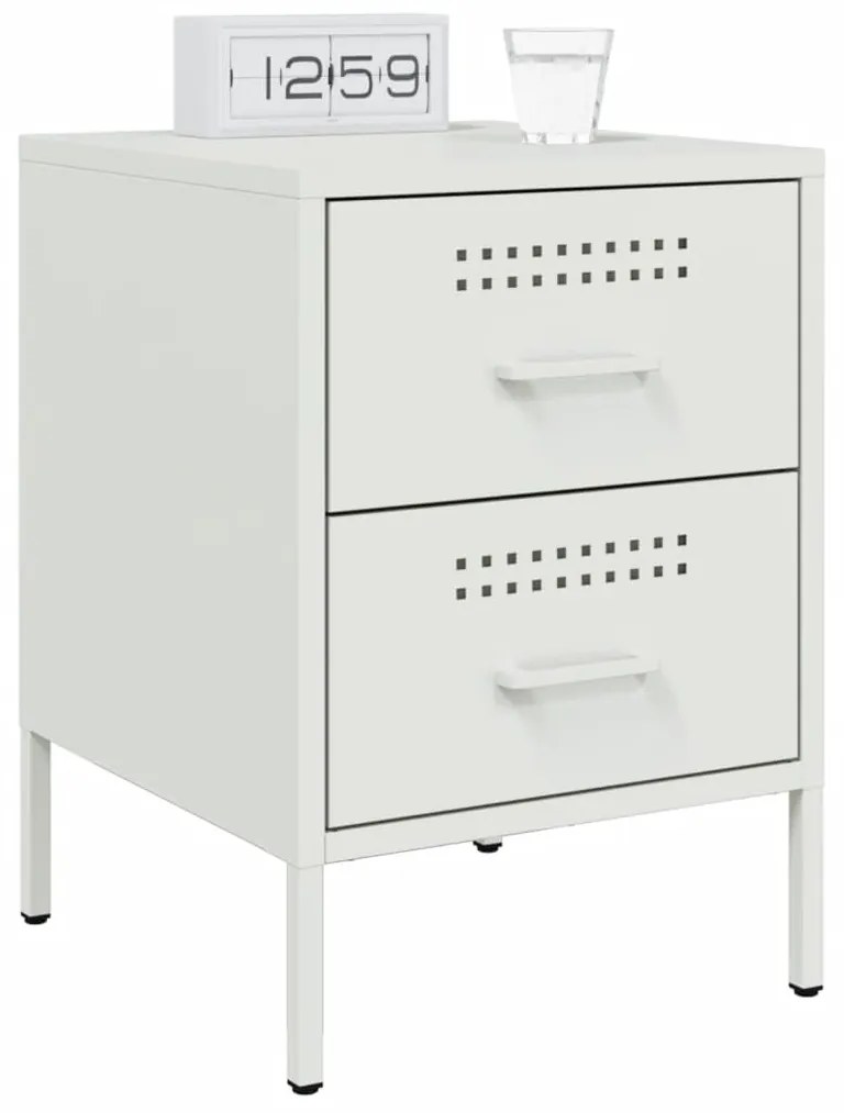 Mesa de cabeceira 36x39x50,5 cm aço branco