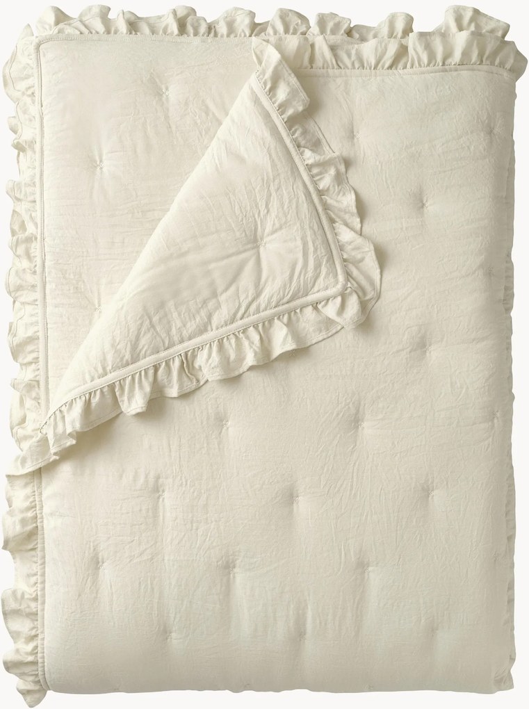 Colcha acolchoada com folho Aimée