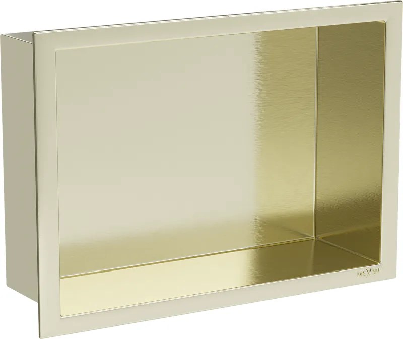 Mexen X-Wall-R prateleira de embutir com flange 30 x 20 cm, ouro escovado - 1950302010