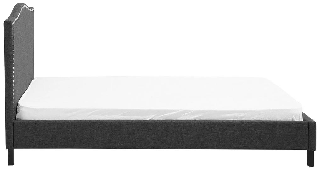 Cama de casal em tecido cinzento escuro 180 x 200 cm MONTPELLIER Beliani