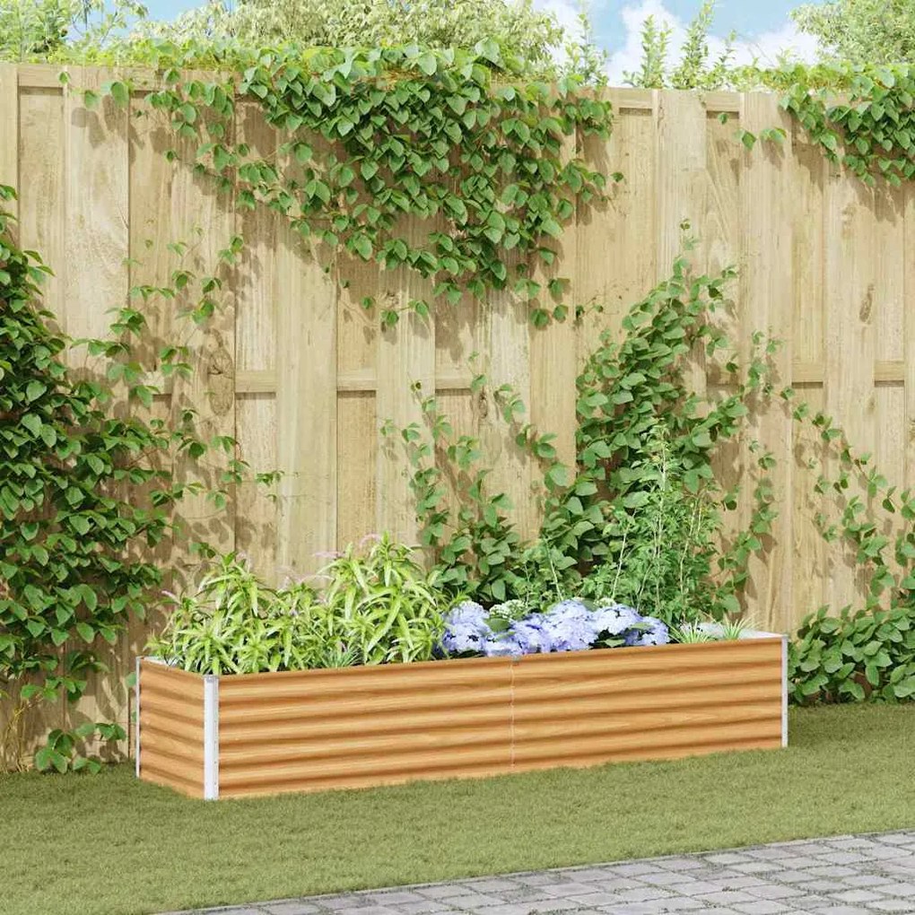 vidaXL Canteiro de jardim elevado 195 x 50 x 36 cm Aço Galvanizado