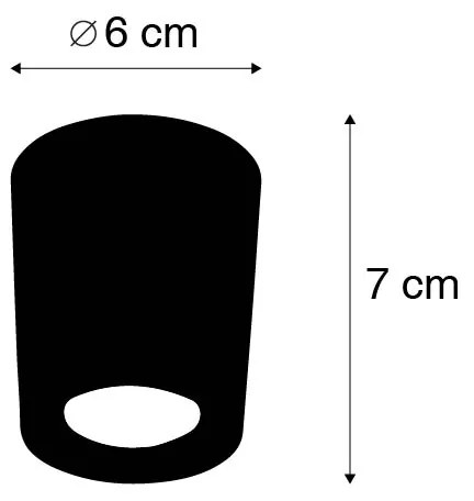 Foco de teto moderno preto com LED IP55 - Livia