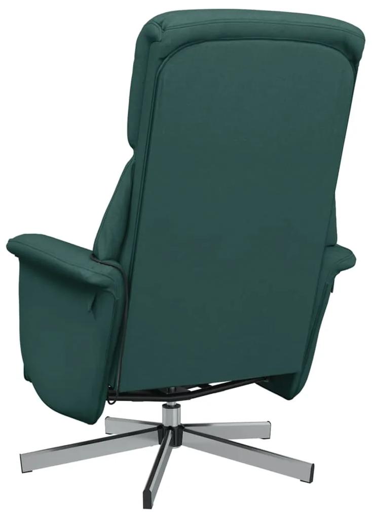 Cadeira massagens reclinável c/ apoio pés tecido verde-escuro