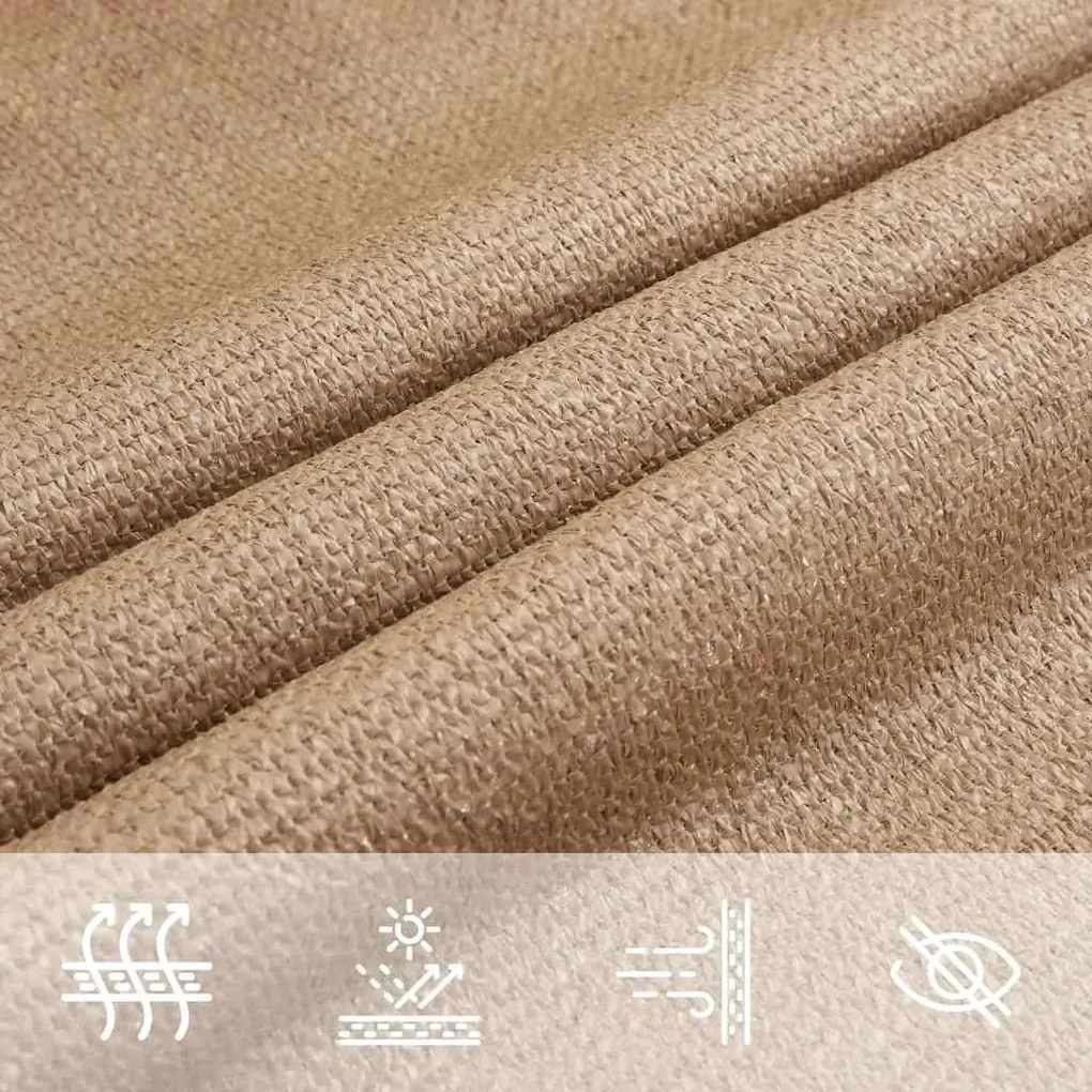 Para-sol estilo vela 160 g/m² 4x4x5,8 m PEAD cinza-acastanhado