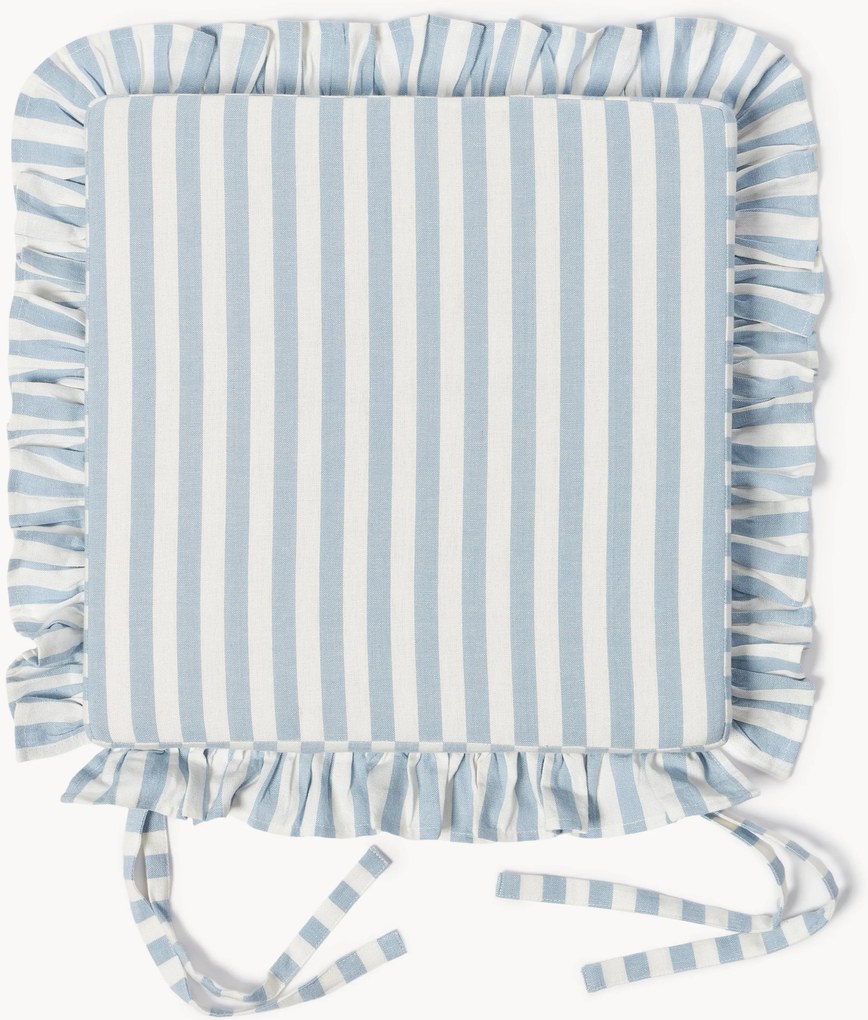 Almofadas de assento às riscas Ivette, conjunto de 2