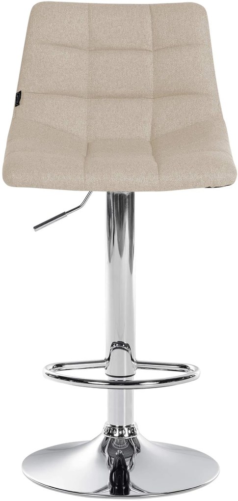 Conjunto de 2 bancos altos Jerry em tecido com estrutura cromada 87-108,5 x 43 x 46,5 cm Creme
