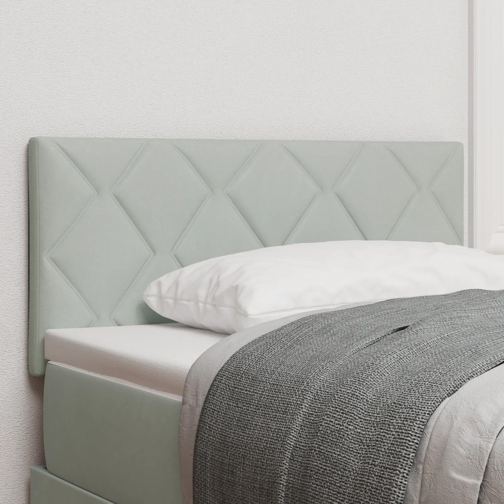 Cabeceira vidaXL Design Blocos de Diamante Cinza Claro 100 cm Veludo