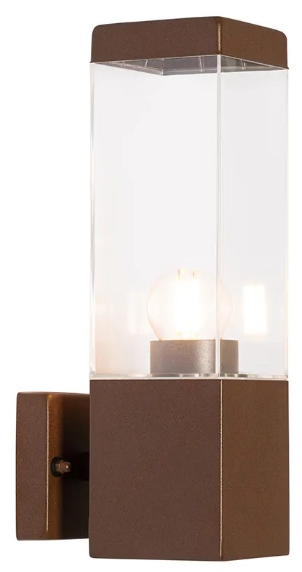 Candeeiro de parede exterior moderno castanho ferrugem IP44 - Malios Moderno