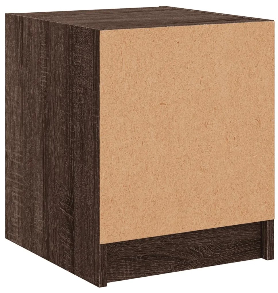 Mesa de cabeceira c/ porta vidro 35x37x42 cm carvalho castanho