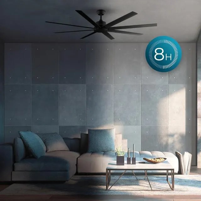 Ventoinha de teto EnergySilence Aero 7200 Pro com motor DC de 48 W e 72", 6 velocidades, 8 pás, temporizador, controlo remoto, modo Inverno/Verão
