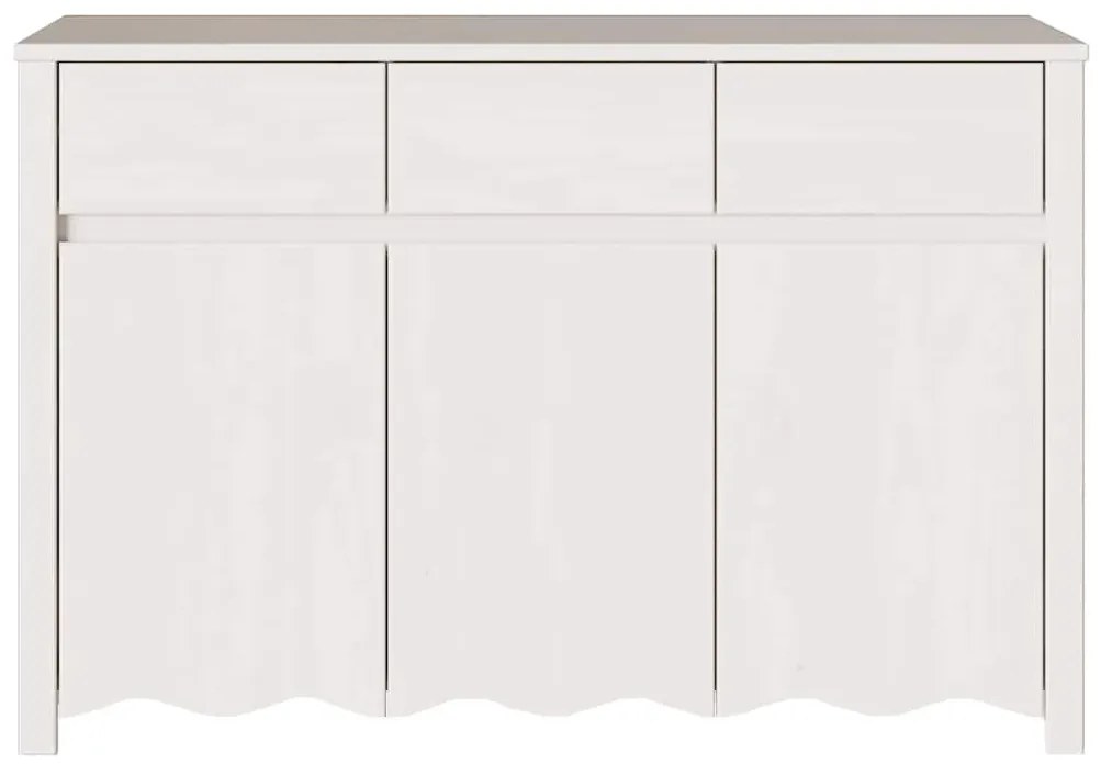 Sideboard vidaXL "DRAMMEN" Branco 114x43x75,5 cm Madeira Sólida Pinus