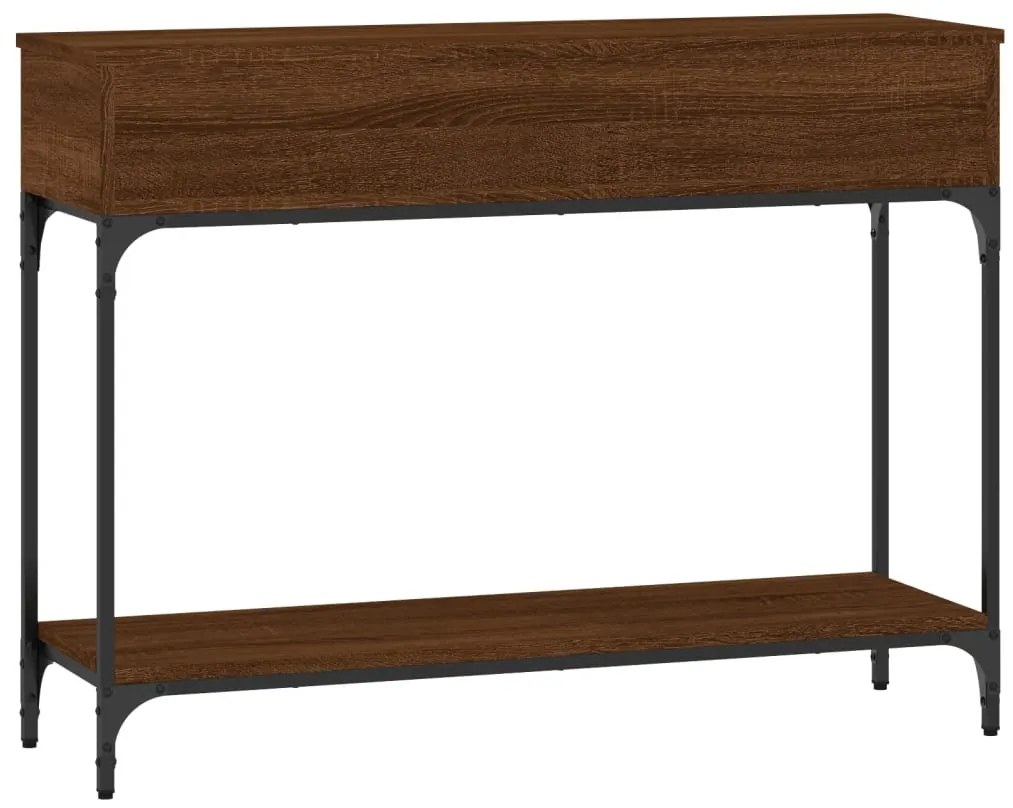 Mesa consola 100x30,5x75 cm derivados madeira carvalho castanho