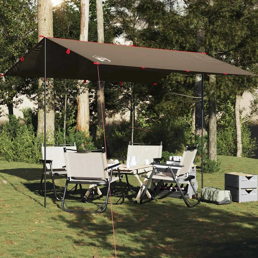 vidaXL Lona de campismo 366x306 cm impermeável castanho
