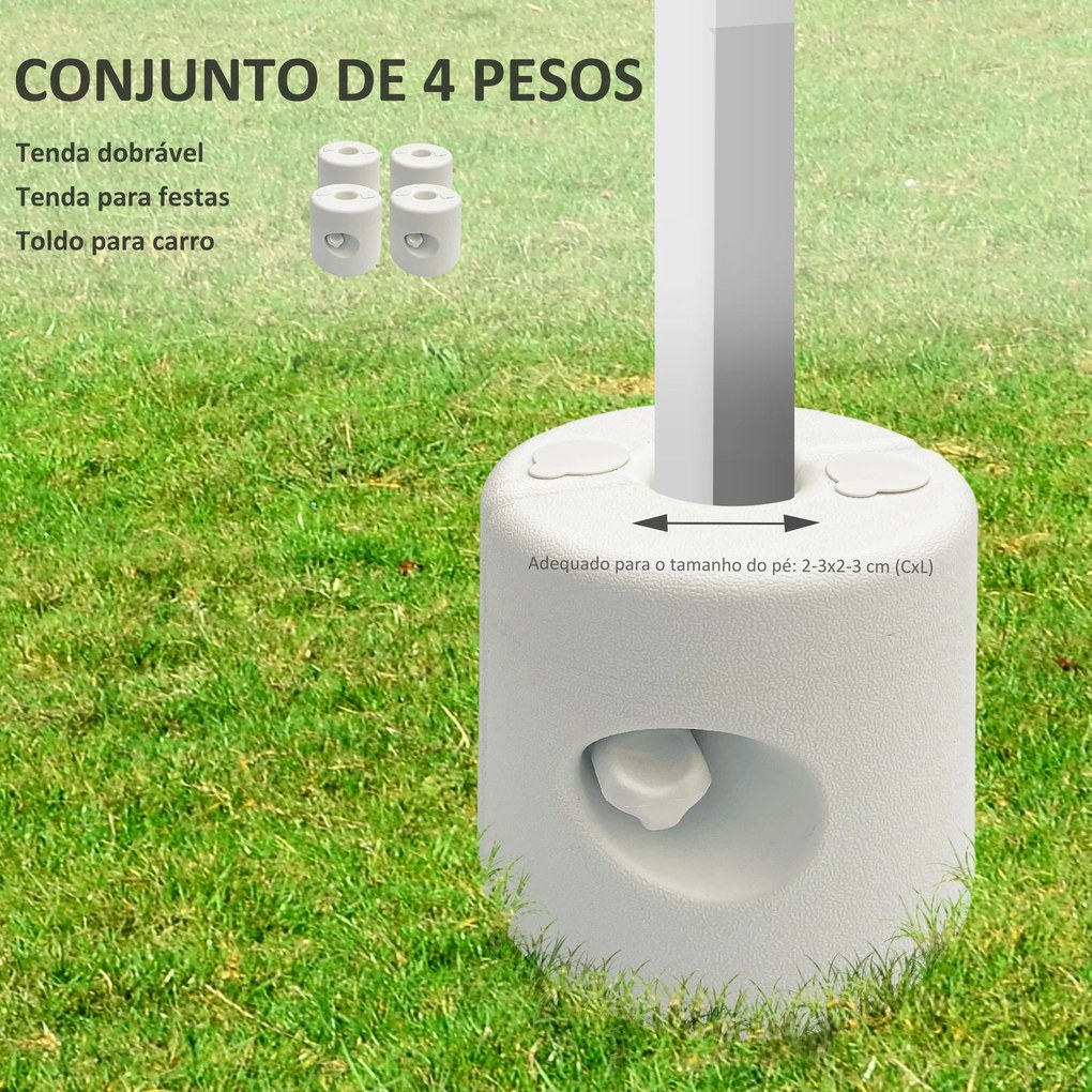 Outsunny Conjunto de 4 Pesos para Tendas Dobráveis Suportes Enchivel c