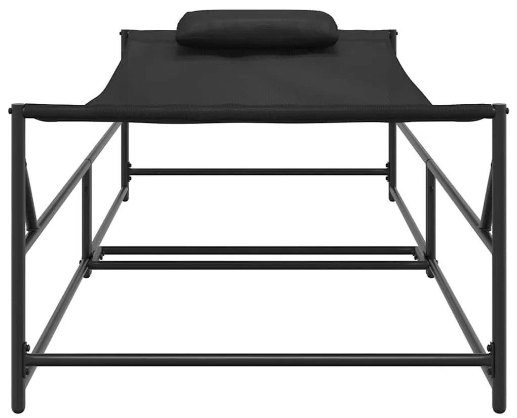 Cama de Sol pra Jardim - Antracite - 200x74x73 cm - Aço e Textilene