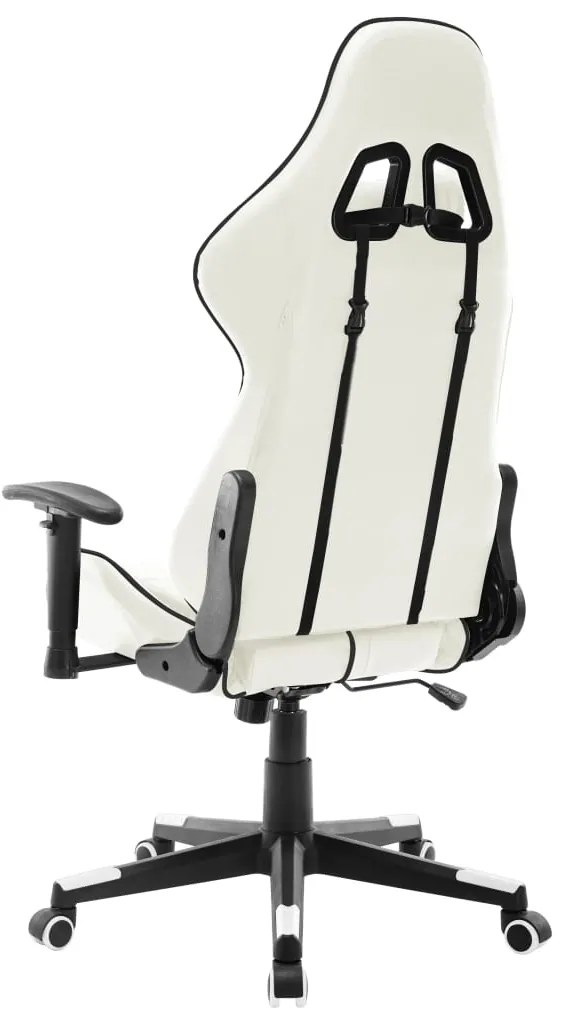 Cadeira de gaming couro artificial branco e preto