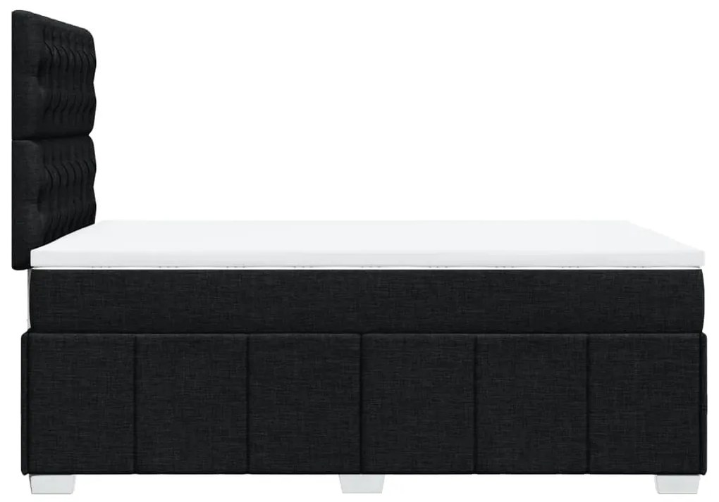 Cama boxspring com colchão 120x190 cm tecido preto