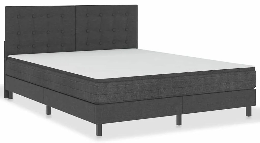 Cabeceira de cama acolchoada 180x200 cm tecido cinzento-escuro