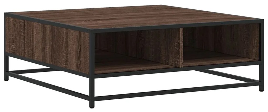 Mesa centro 80x80x30 cm deriv. madeira/metal carvalho castanho