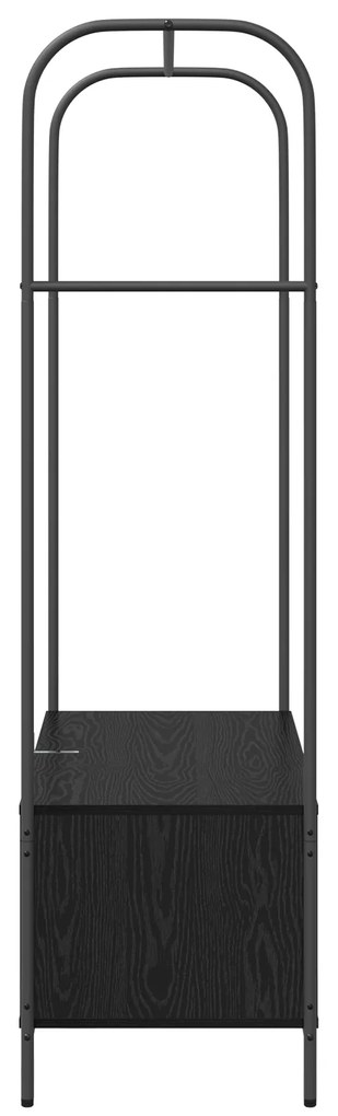 Porte-Roupas com Prateleiras Carvalho Preto 100x44x160 cm