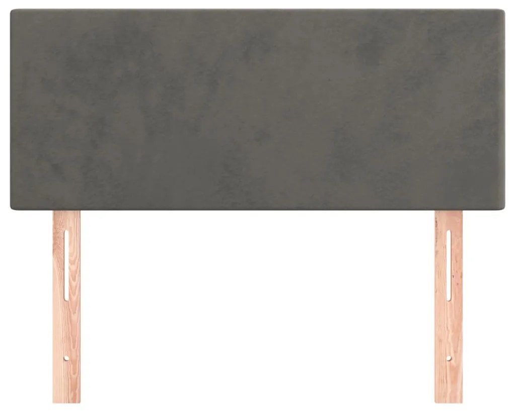 Cabeceira de cama veludo 100x5x78/88 cm cinzento-escuro