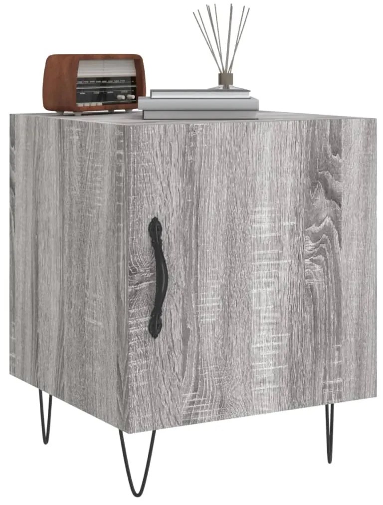 Mesa cabeceira 40x40x50 cm derivados de madeira cinzento sonoma