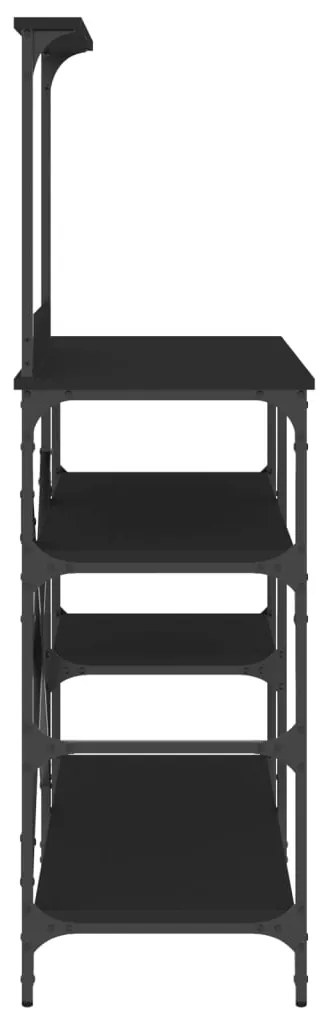Estante de cozinha 90x40x132 cm derivados madeira/metal preto
