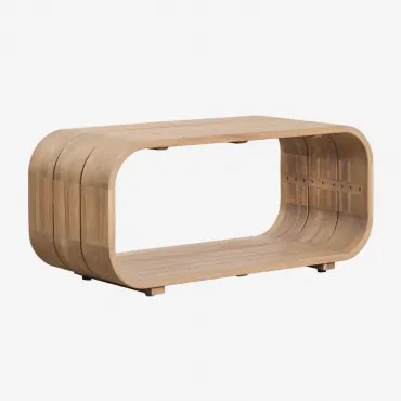 Mesa Auxiliar Para Jardim Retangular 85x35 Cm Em Madeira De Acácia Brivori Marrom Acácia Claro - Sklum