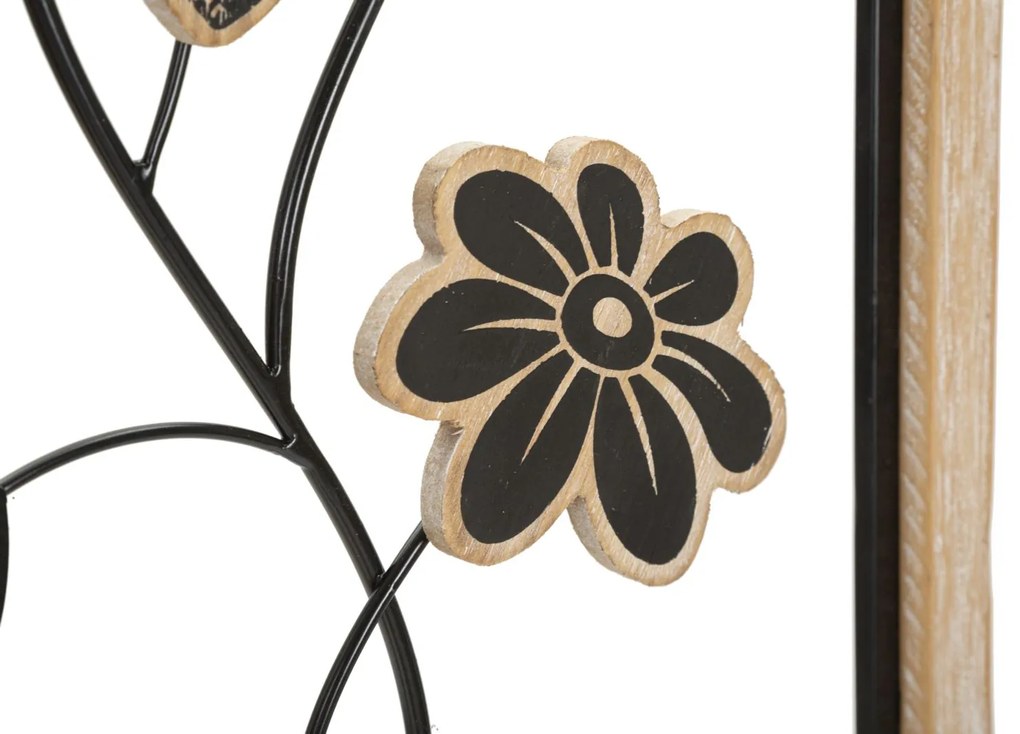 PAINEL DE PAREDE DE FERRO/MADEIRA GIRISH 30X2,5X60 CM CASTANHO E PRETO