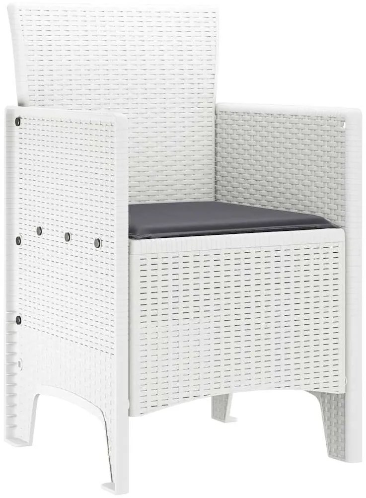 Cadeiras de Jardim 4 pcs Branco 53 x 49 x 85 cm Plástico