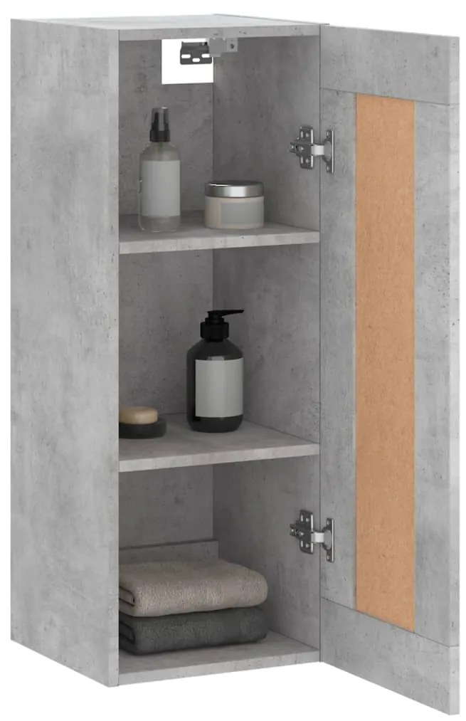 Armário de parede 34,5x34x90 cm derivados madeira cinza cimento