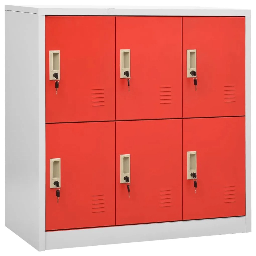 336438 vidaXL Cacifo 90x45x92,5 cm aço cinzento-claro e vermelho