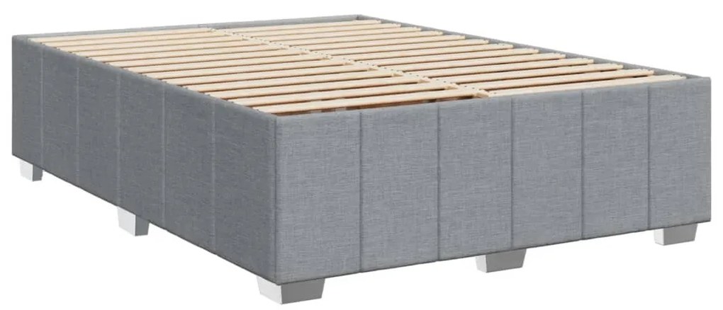 Cama com molas/colchão 140x190 cm tecido cinzento-claro