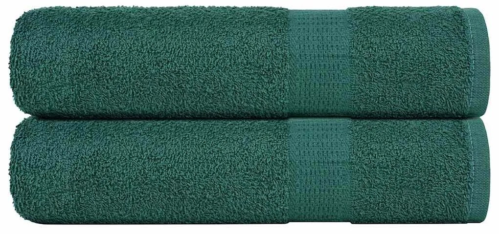 Toalhas de mãos 2 pcs 50x100 cm 360 gsm 100% algodão verde