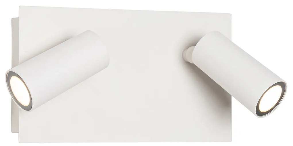 Candeeiro de parede exterior moderno branco com LED 2-luzes IP54 - Simon Moderno