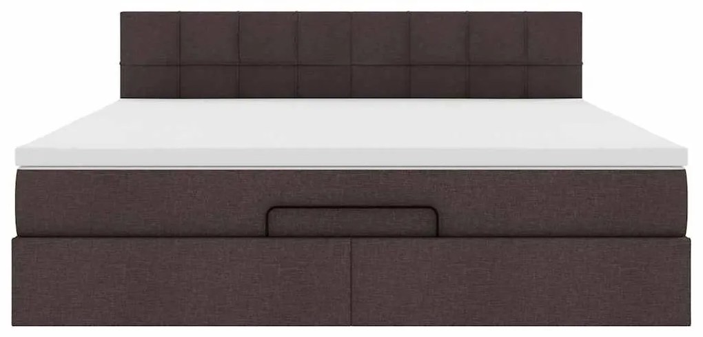 Estrutura de cama otomana com colchão 180x200cm castanho escuro