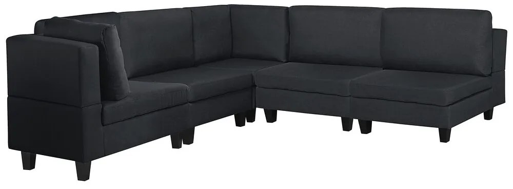 Sofá modular de 5 lugares em tecido cinzento escuro à esquerda FEVIK Beliani