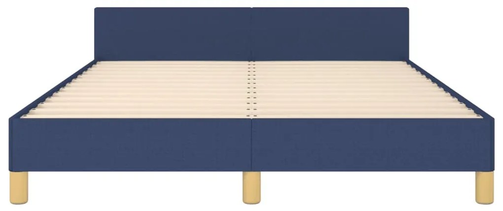 Estrutura de cama sem colchão 140x190 cm tecido azul