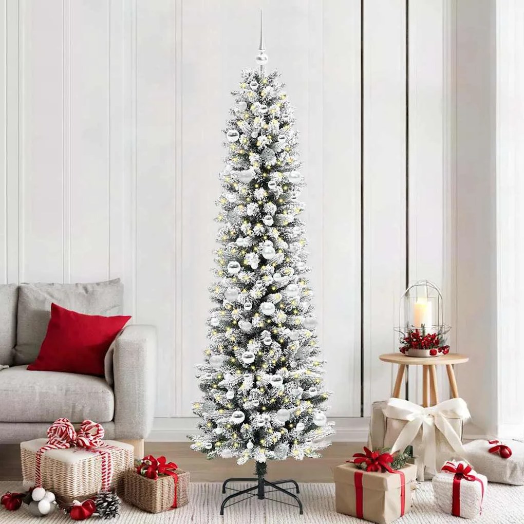 vidaXL Árvore de Natal Artificial Branco 210 cm PVC, Metal e Plástico
