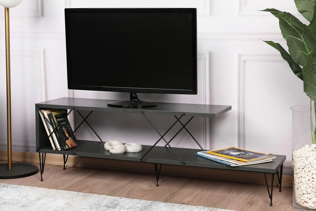 Móvel TV Street – Antracite – 120x40x30 cm