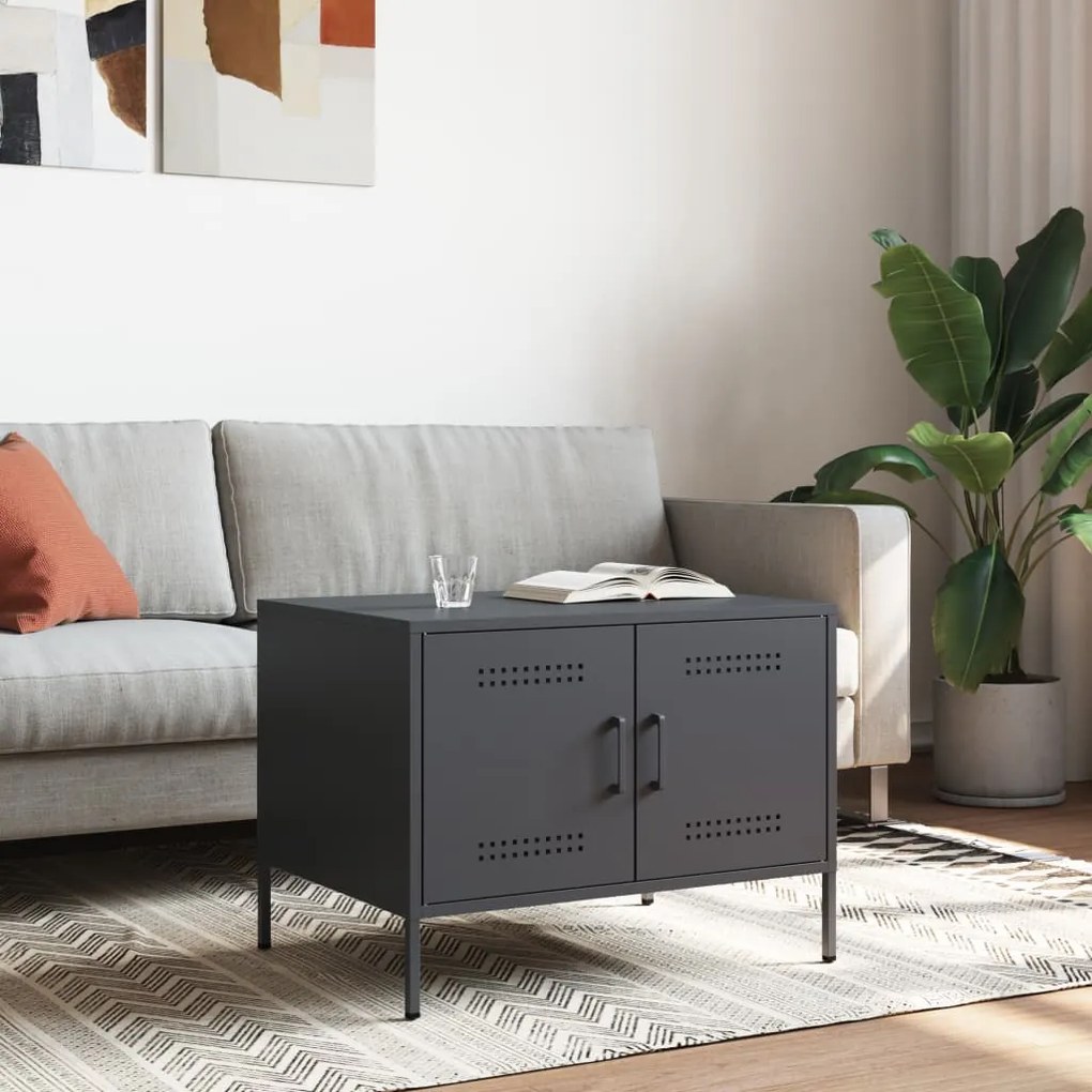 Mesa de centro 68x50x50,5 cm aço antracite