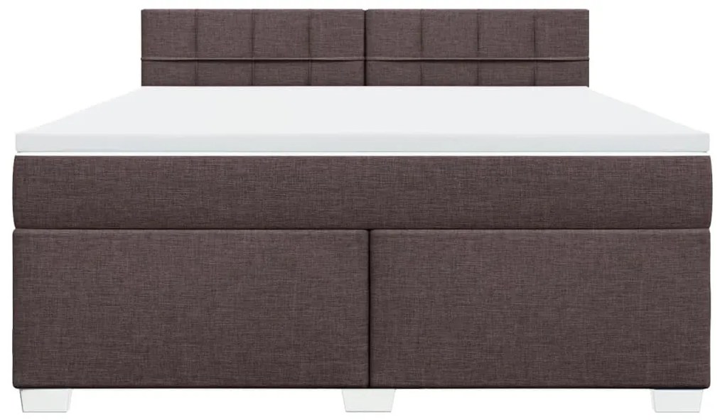 Cama com molas/colchão 180x200 cm tecido castanho-escuro