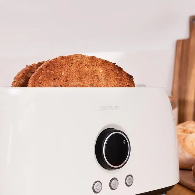 Torradeira digital extra dupla ClassicToast 15000 Beige. 1500 W, capacidade para 4 torradas, 2 ranhuras longas extra largas, 3 funções, luz LED, inclu